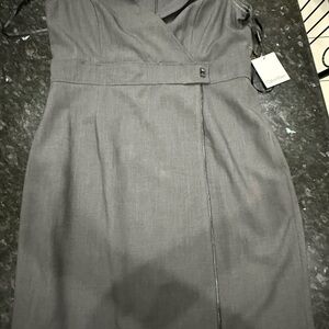 NWT Calvin Klein Strapless Grey v-Neck Pencil Dress